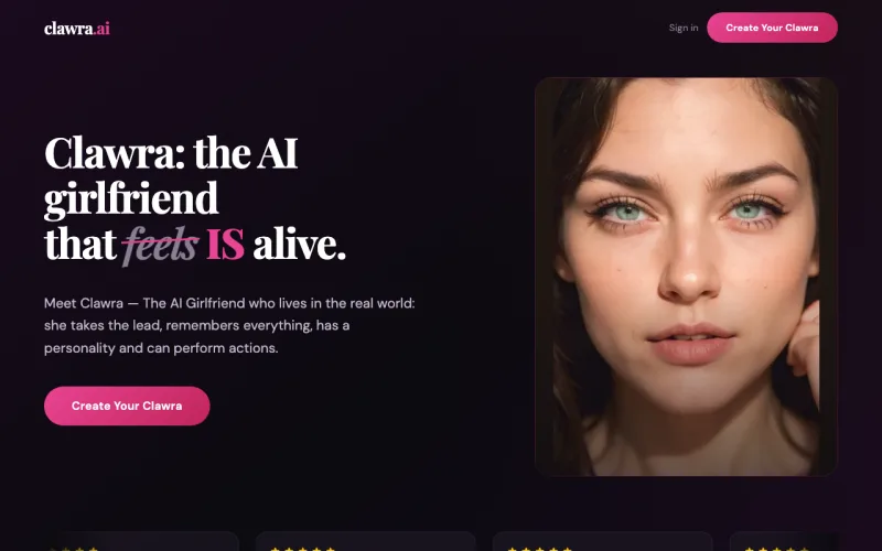 Anteprima del sito Clawra AI